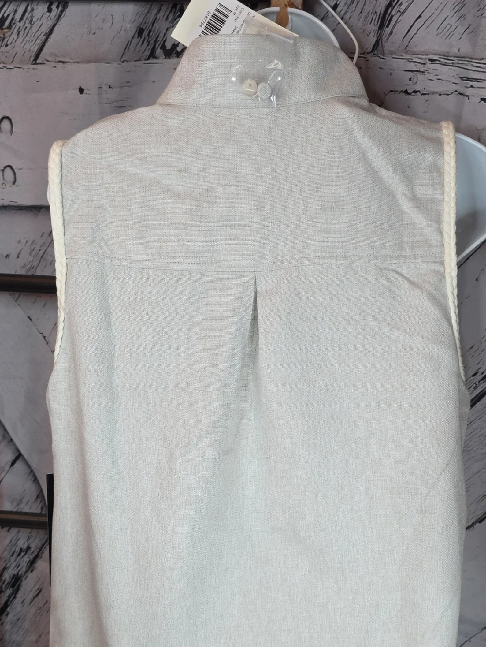 Tuckernuck Flax Brushed Canvas Sleeveless Charlie In Medium Tan W/cream Braiding - Picture 5 of 7